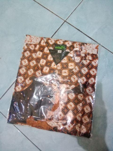 Batik Solo Wayang Kemeja Pria Full Furing Katun Cabut Primisima