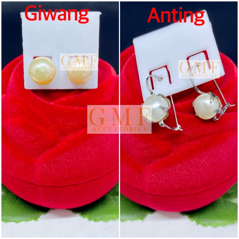 Giwang Monel Mutiara Air Tawar Anting Stud Mutiara Pearl Baja Putih Anti Karat Stainless Steel