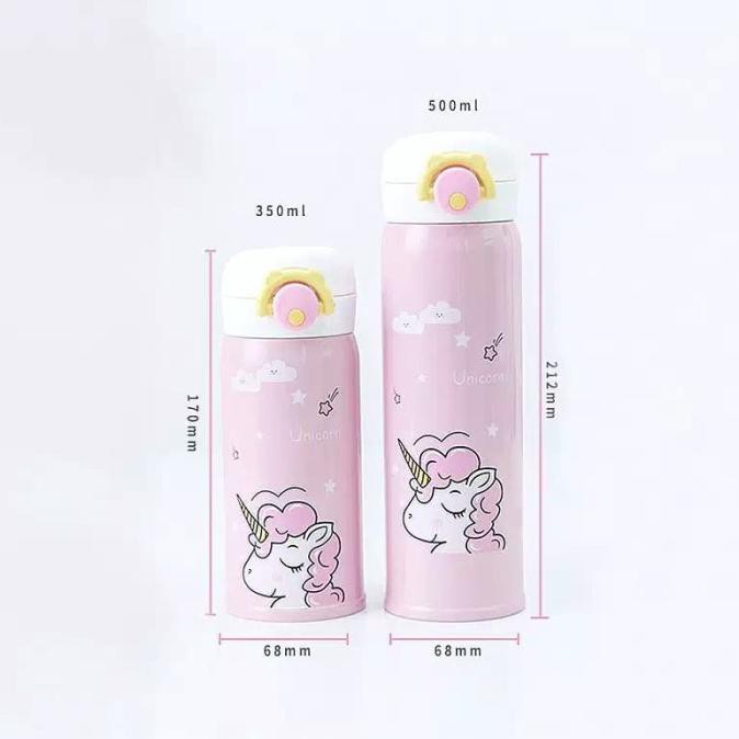 Hemat Termos / Tempat Minum Lucu Unik Motif Unicorn Trendi
