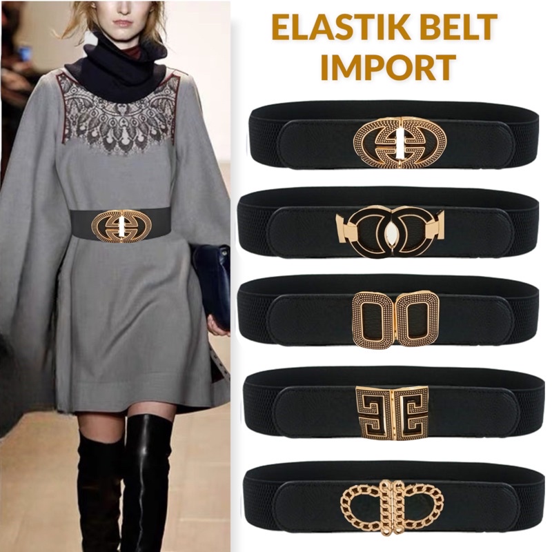 UP Gesper Sabuk Ikat Pinggang Wanita Belt dress Korea Obi Karet Elastis Cewek besar gaun Fashion Murah 00402-00455