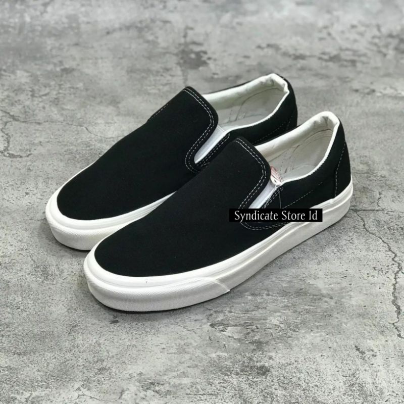 [BONUS BANYAK] SEPATU PREMIUM VANS Slip On OG Black White BNIB SLIP ON SEPATU VANS SLIP ON sneakers vans sepatu vans pria premium