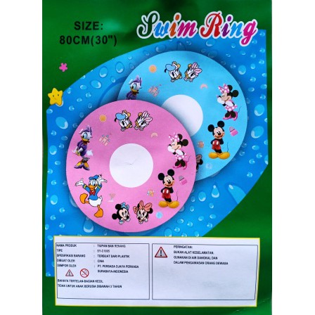 Pelampung ban renang anak 70cm karakter - ban bulat anak doraemon hello kitty pony mickey tayo