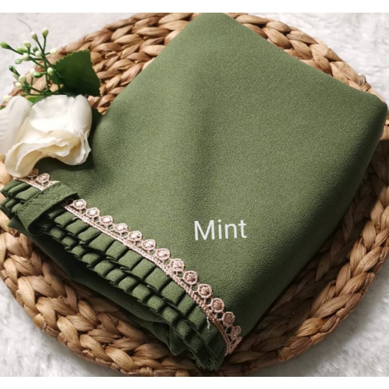BERGO MARYAM KCB-LIPIT RENDA/AL'FADANI HIJAB-Mint