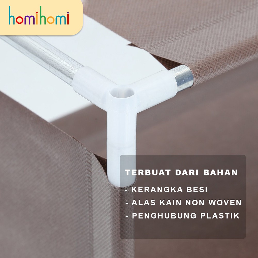 HomiHomi Rak Sepatu Portable Susun 5 Rangka Besi RS016 Murah Kuat Praktis