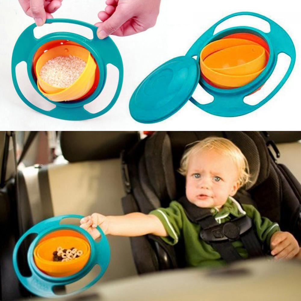 Solighter Mangkok Bayi / Anak Universal Anti Tumpah Rotasi 360 Derajat Desain Balance Lucu Multi Warna