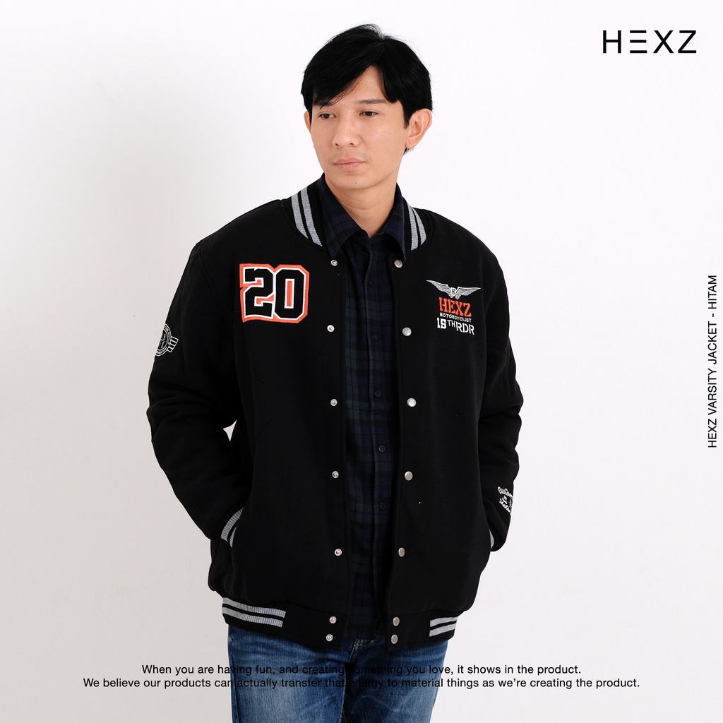 HEXZ Varsity Jacket Hexz - Hitam