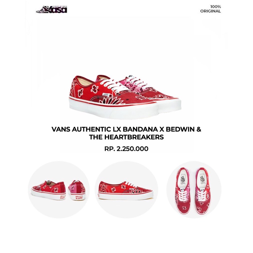 VANS AUTHENTIC LX RED BANDANA X BEDWIN & THE HEARTBREAKS