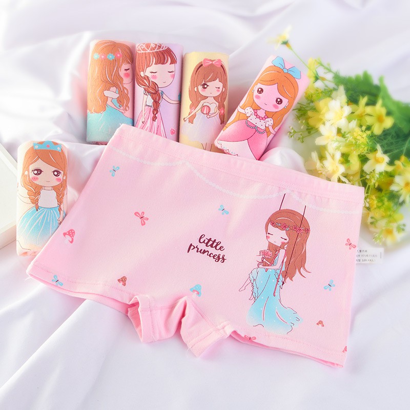 3PCS Celana Dalam Anak Perempuan Katun Motif Lucu Flamingo Dan Princess CD Menyerap Keringat