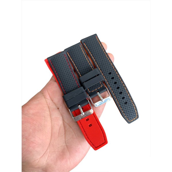 Strap tali jam tangan Karet combinasi warna size 24MM