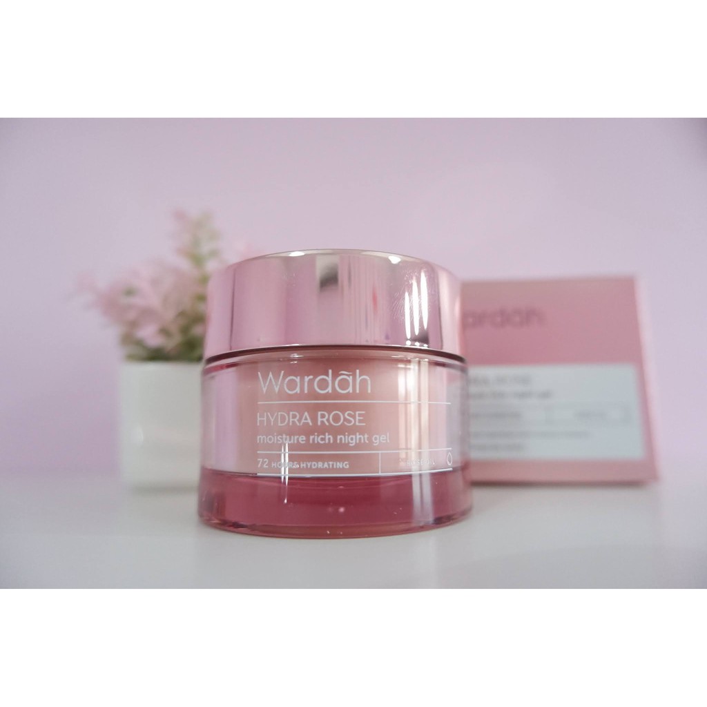 Wardah Hydra Rose Moisture Rich Night Gel - Pelembab untuk Kulit Kering dan Dehidrasi