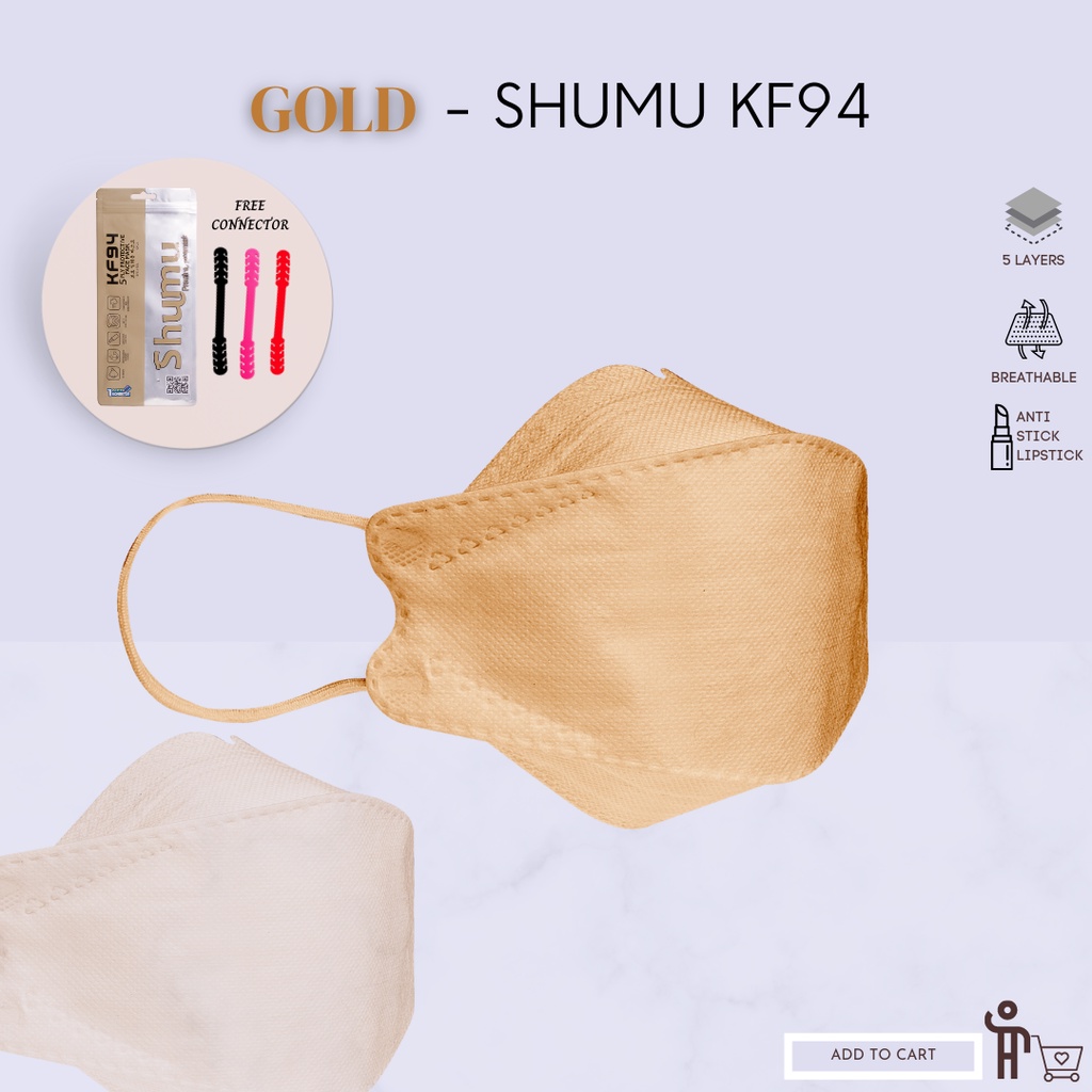 Masker KF94 Merk Shumu Embossed FREE Konektor Hijab 5Ply Disposable