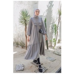 MARISKA DRESS / DRESS MUSLIM WANITA / MIDI DRESS TERBARU / PAKAIAN MUSLIM WANITA / DRESS MUSLIM / PAKAIAN MUSLIM KEKINIAN