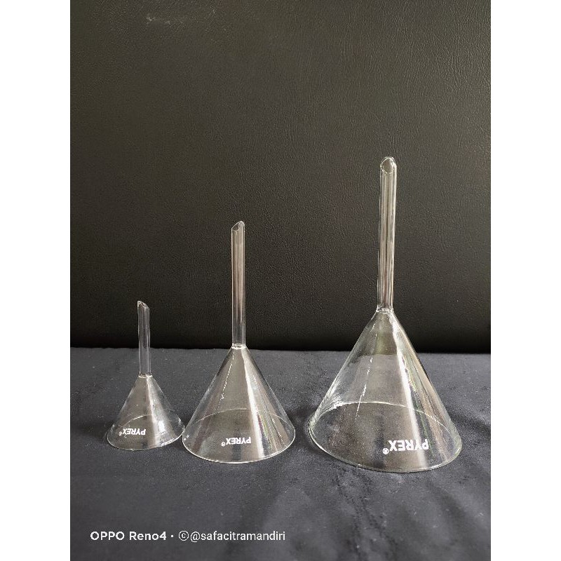 Corong Kaca Pyrex / Corong Gelas Pyrex / Funnel Glass / Corong Kaca Laboratorium 50mm 75mm 100 mm Py