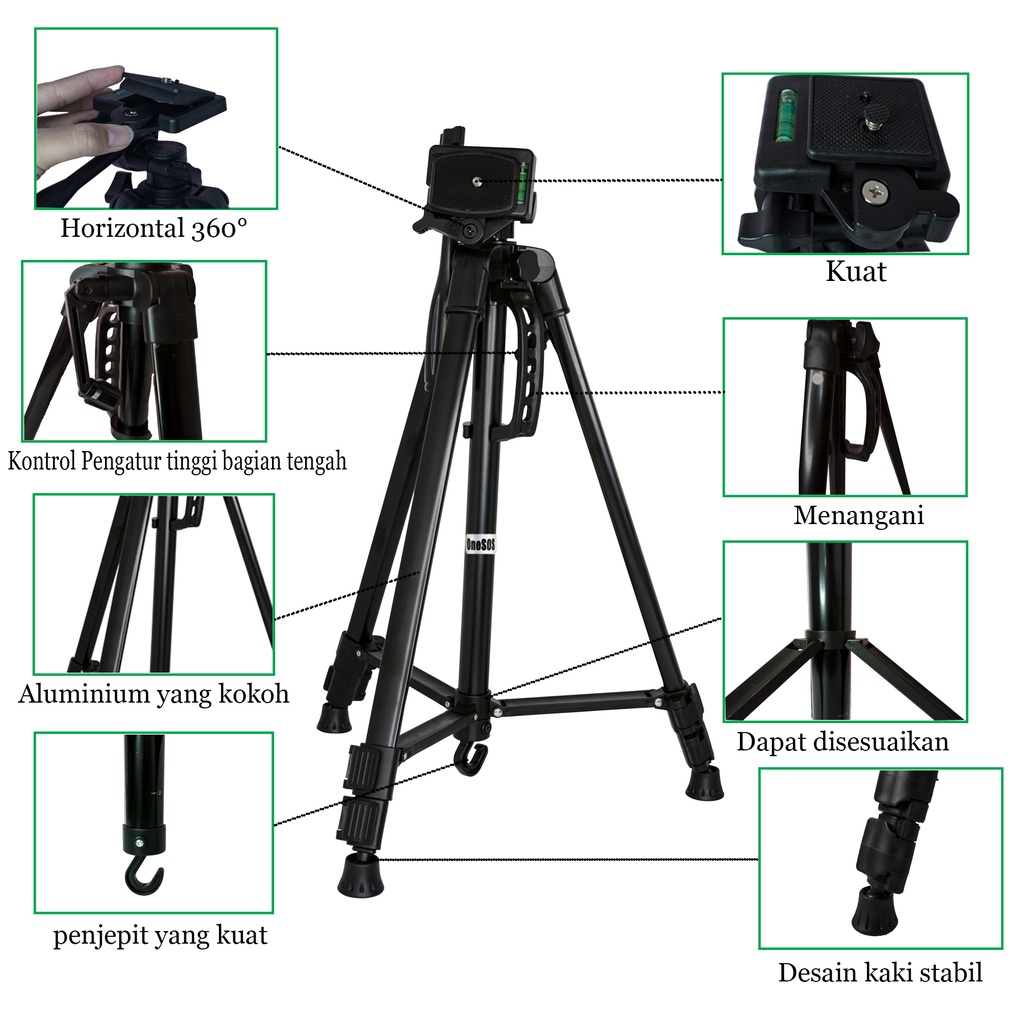 TRIPOD CAMERA 3366 YUNTENG ORIGINAL TRIPOD HP + HOLDER CAMERA DV SLR PORTABLE LIVE FULL LIGHT BRACKET / Free Holder U