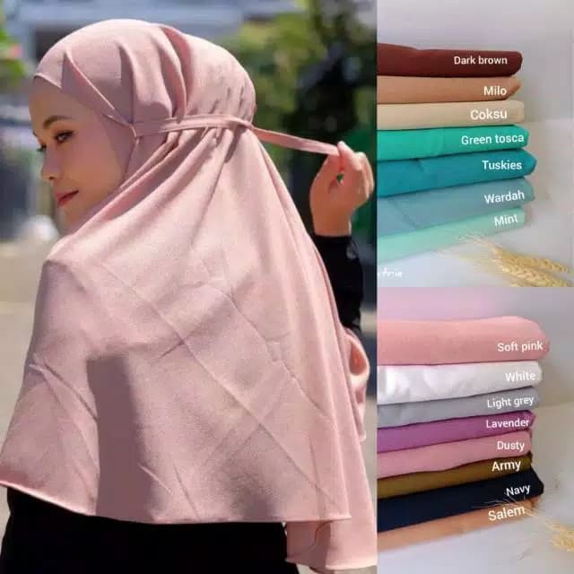 Promo TERMURAH Hijab Bergo Maryam / Khimar Instan / Kerudung Tali Hijab - Putih terbaik