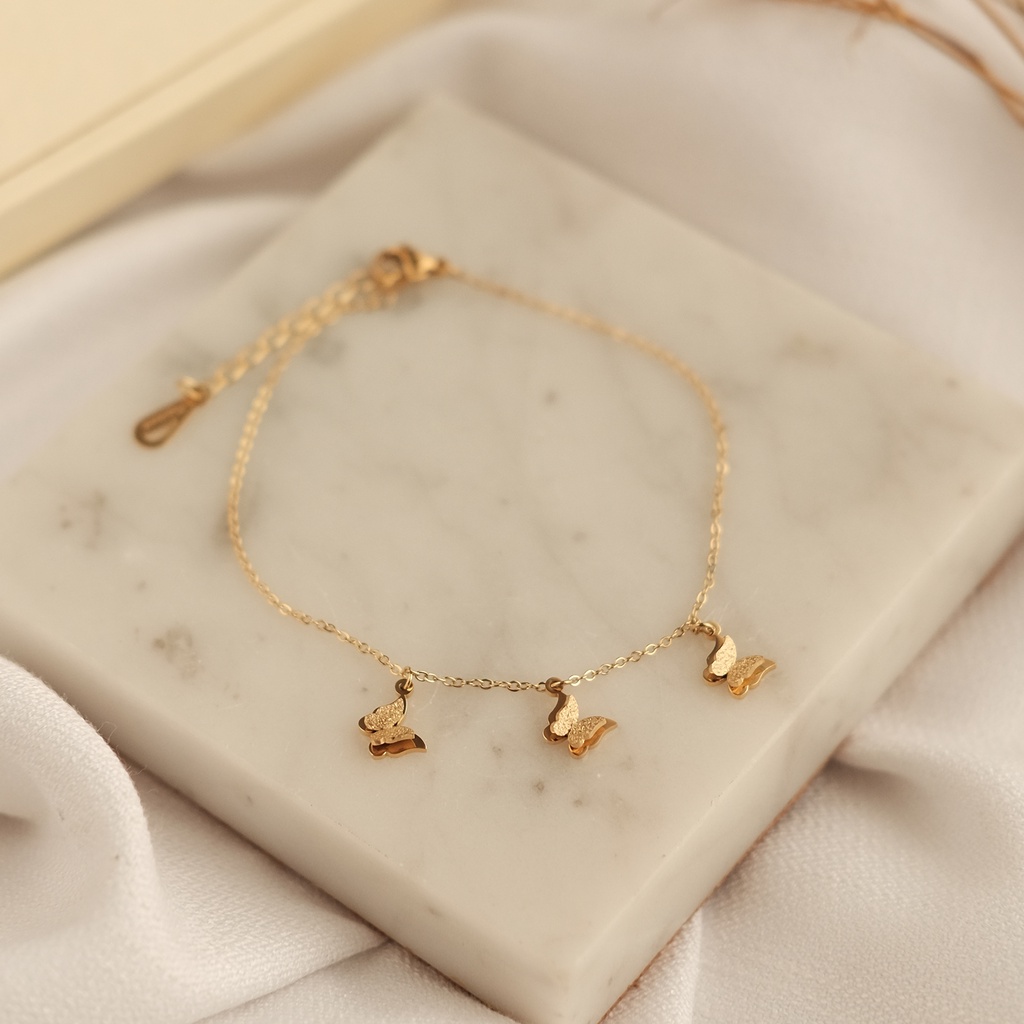 FIONNA - Gelang Kaki Tangan Bracelet Bangle Lapis Emas Cooper Alloy 054