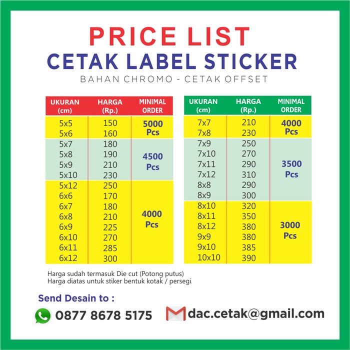 Cetak Stiker Cromo / Print Sticker label Chromo