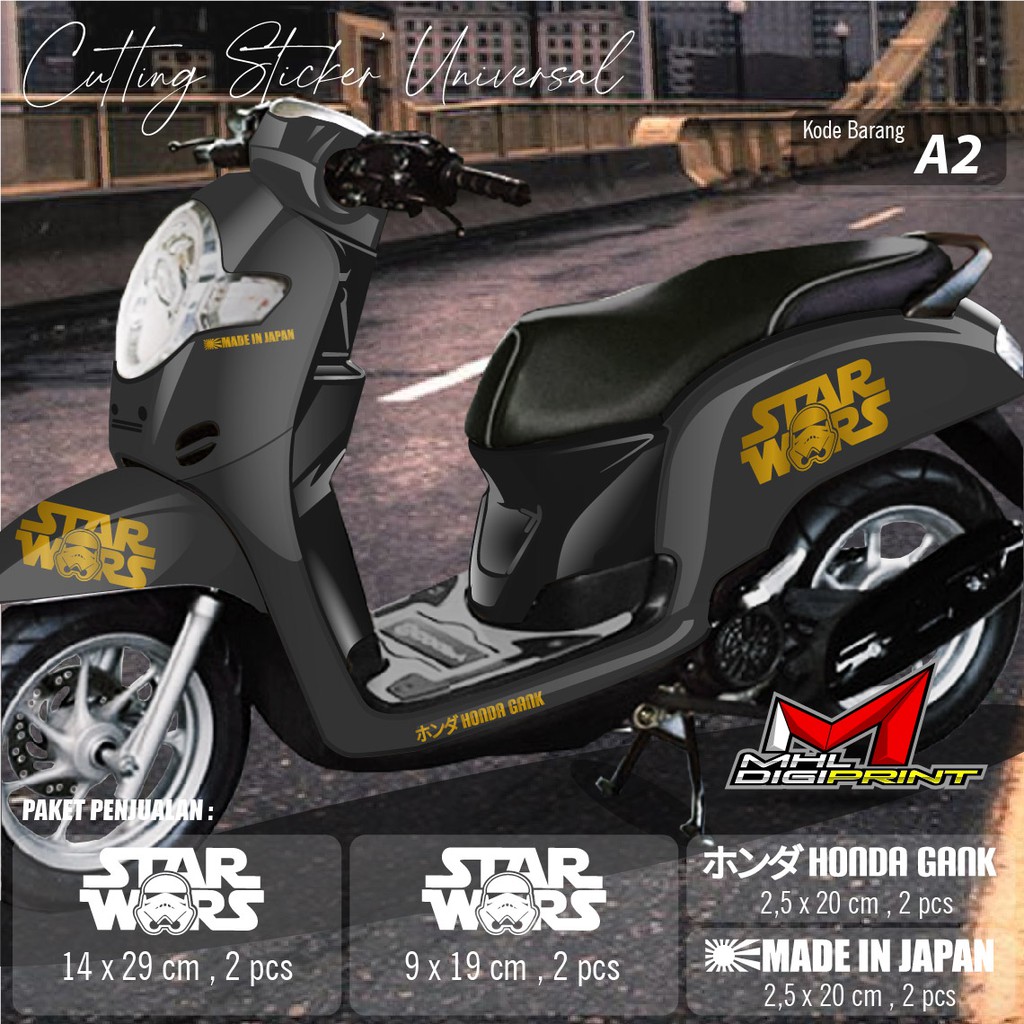 CUTTING STIKER STARWARS - STRIPING STARWARS - SEMUA TIPE SCOOPY dan GENIO - A2 COD/BAYAR DITEMPAT