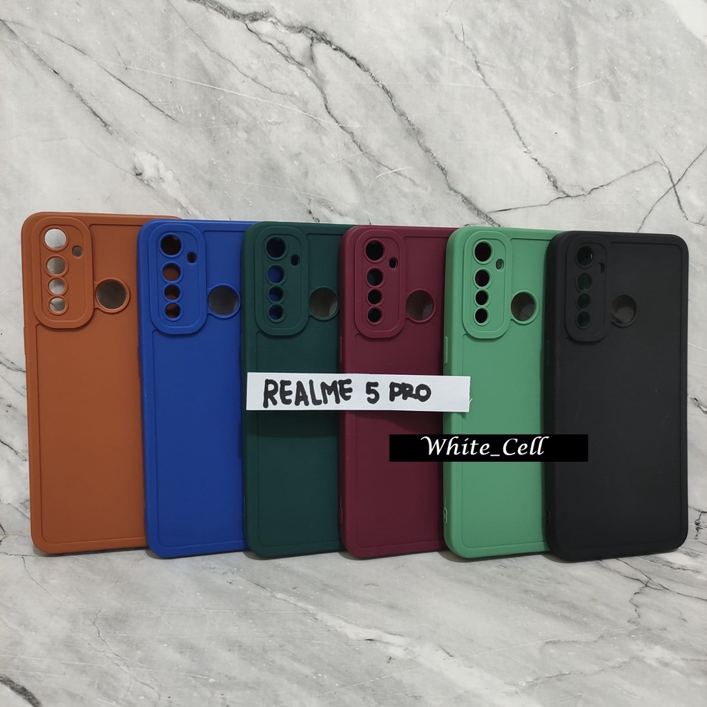 SoftCase ProCamera Silicon Matte Case Full Cover Realme 5 Pro Realme 8 Realme 8i Realme 9 Pro Realme C15 White_Cell