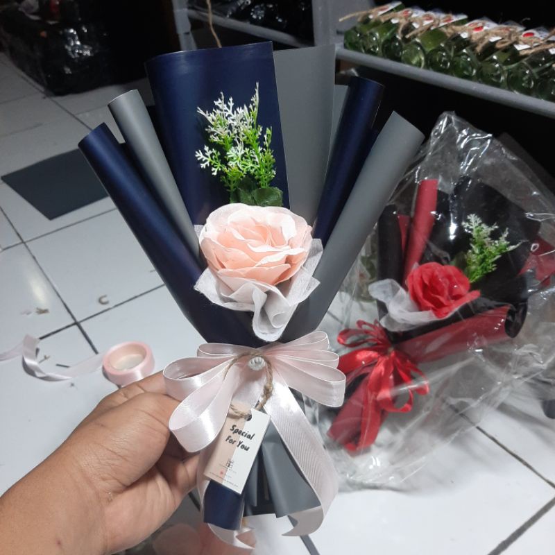 BUKET BUNGA PREMIUM SINGLE ROSE | BUKET BUNGA WISUDA | BUKET BUNGA MURAH