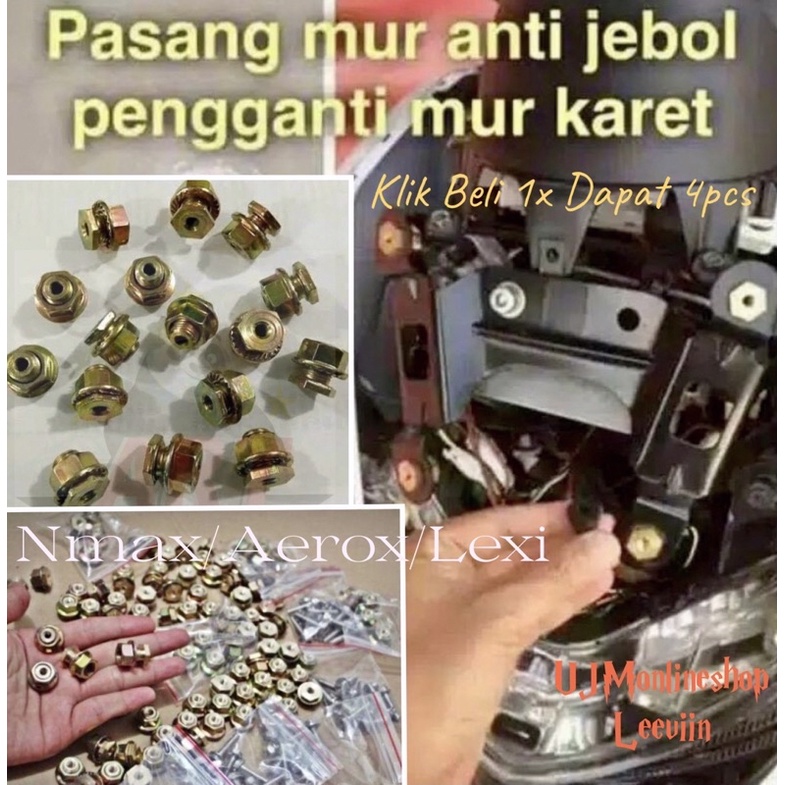 Baut Mur Visor Windshield Nmax Wellnut Anti Jebol Tameng Windshield Nmax