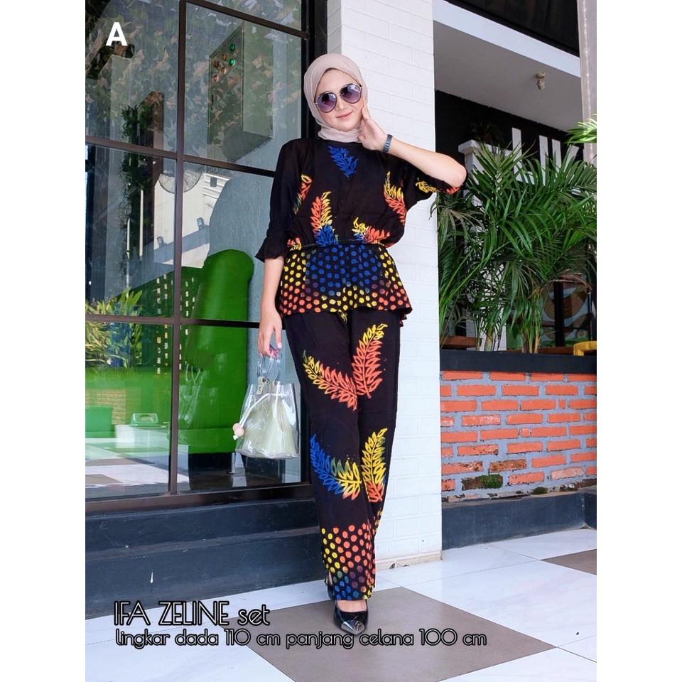 SET IFA ZELINE//SETELAN WANITA KEKINIAN//SETELAN//SETELAN RAYON//ONE SET TERBARU//SET CELANA PANJANG