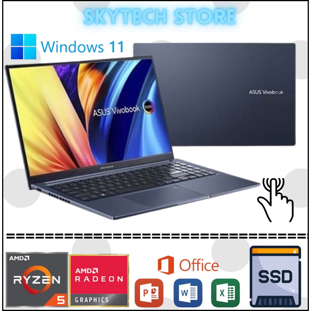 ASUS VIVOBOOK M1403QA AMD RYZEN 5 5600H RAM16GB SSD512GB FHD IPS WINDOWS 11 &amp; OHS 2021 ORIGINAL