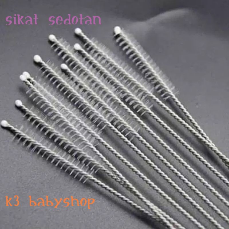 Sikat sedotan stainless straw brush pembersih sedotan botol training cup anak bottle nipple brush