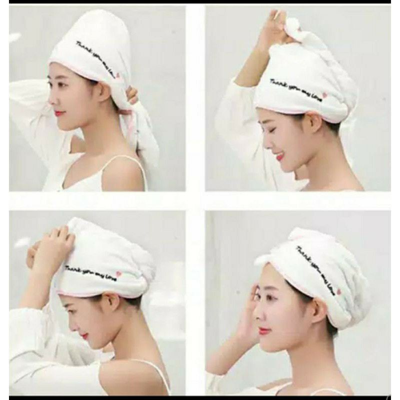 HANDUK TURBAN MICROFIBER - HANDUK KERAMAS CEPAT KERING MAGIC TOWEL RAPID DRY HAIR TURBAN