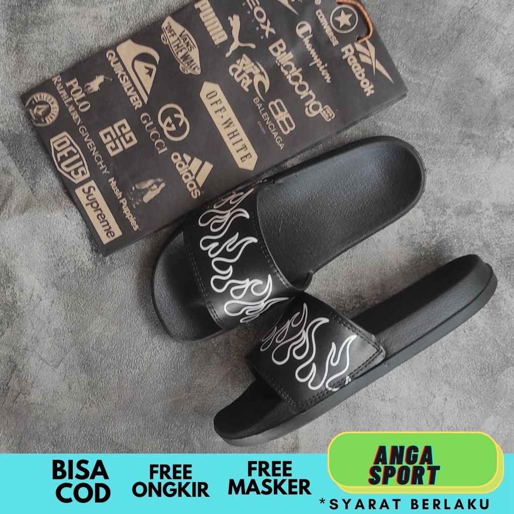 SANDAL SLIDE PRIA WITJI PUTIH TERMURAH / SENDAL SLOP DISTRO COWOK / SANDAL SANTAI REMAJA KEREN / SANDAL KASUAL FOR MEN TERLARIS