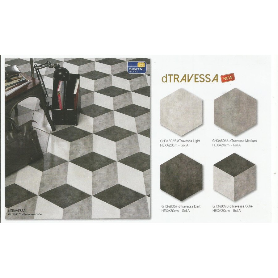 ROMAN Keramik Interlok Hexagonal 34x39 cm dModesto dTravessa Series