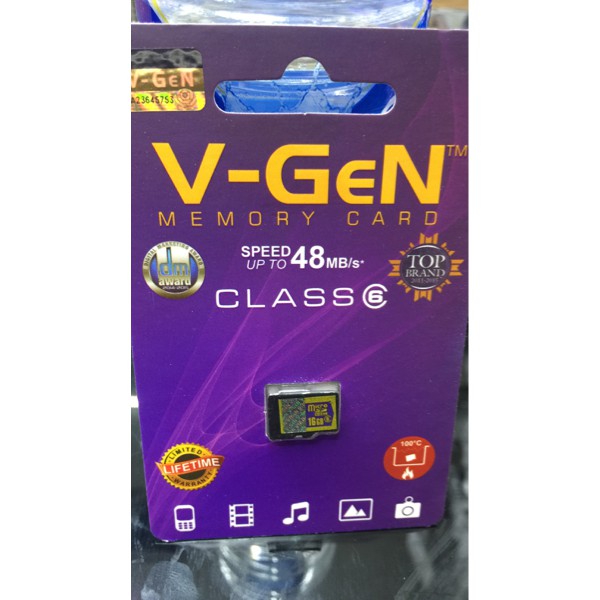 MEMORY CARD V-GEN MICRO SD 16 GB CLASS 6 ORIGINAL VGEN