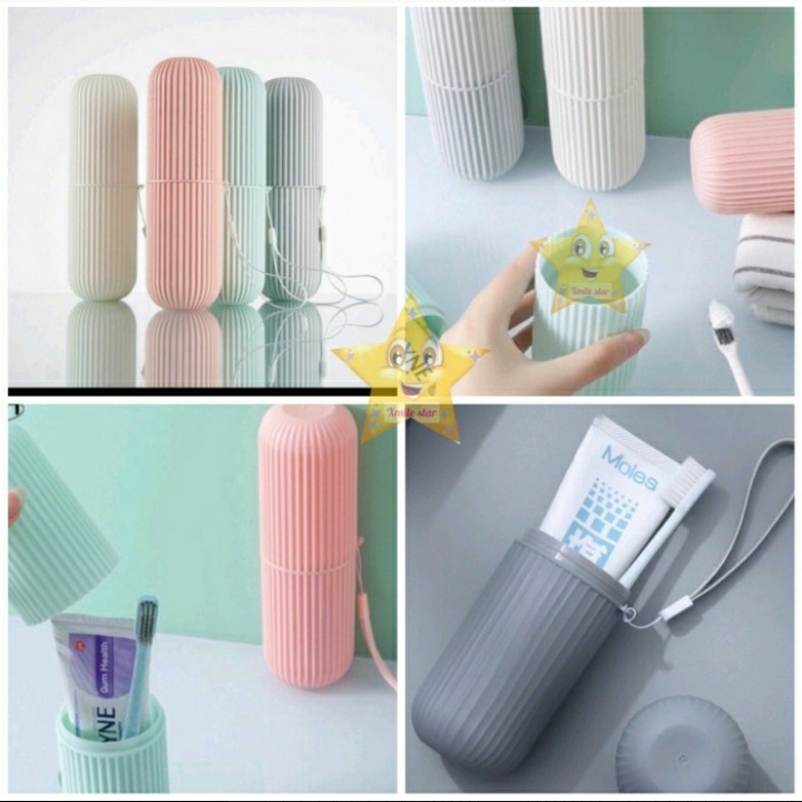 tabung kotak tempat sikat pasta gigi odol sabun travel traveling tootbrush holder praktis serbaguna