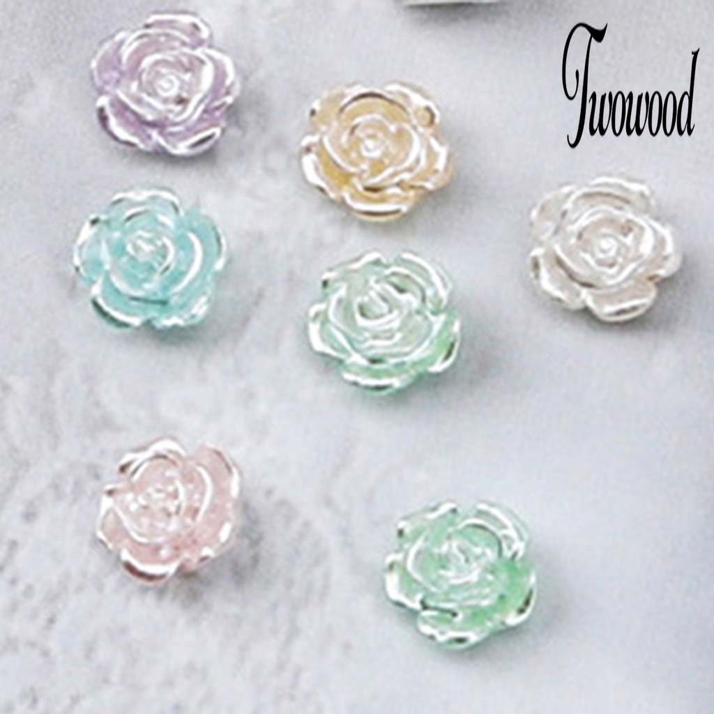 50 Pcs Ornamen Bunga Camellia Warna-Warni Untuk Dekorasi Manicure Wanita