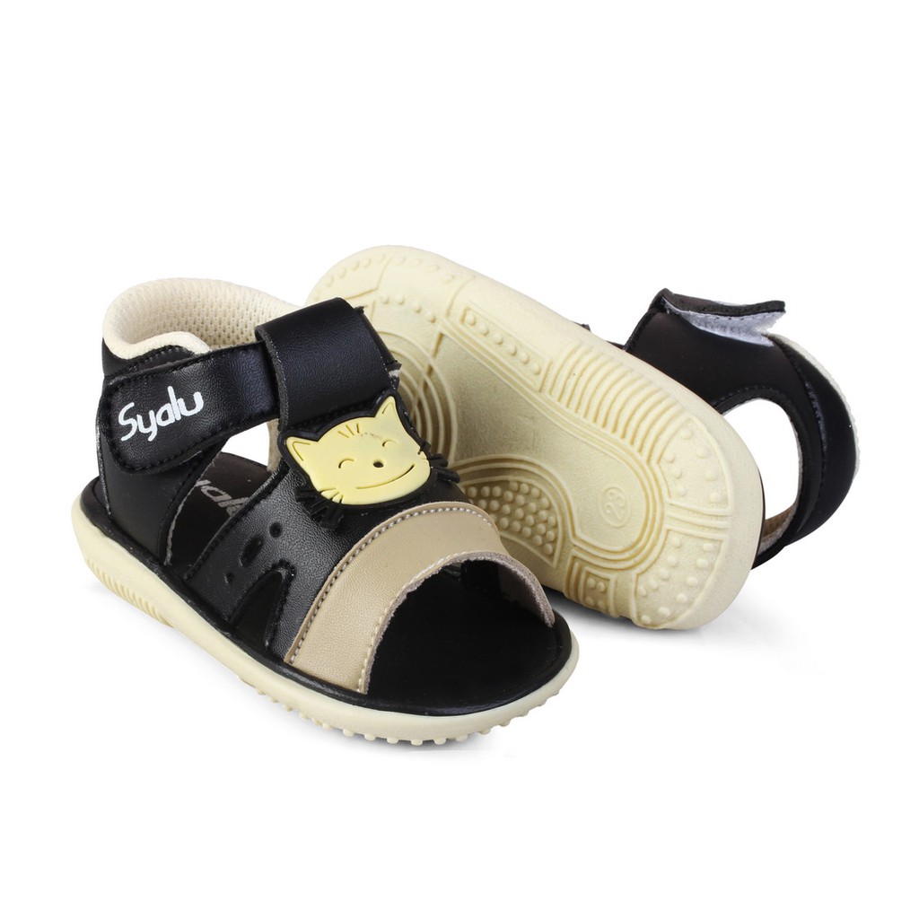 sandal anak cowo bunyi toet usia 1 2 tahun SL15 HITAM