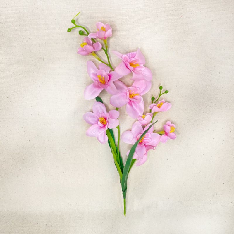 Bunga Anggrek Dendro (satuan) Bunga Artificial / Bunga Plastik / Bunga Dekorasi / Pernikahan-Pink