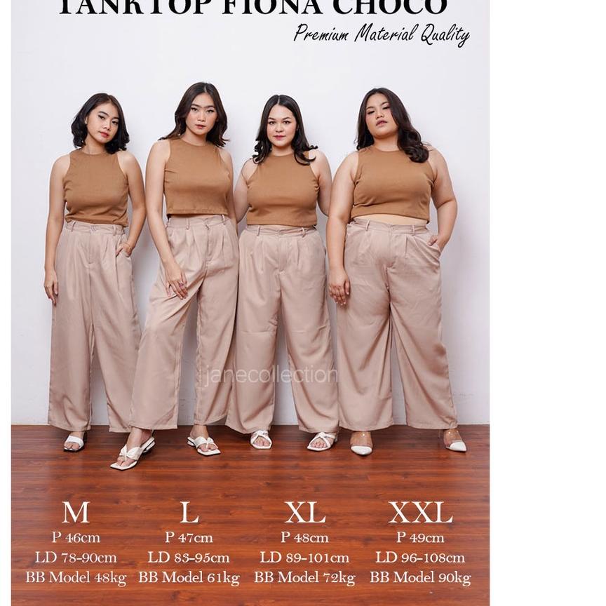 ➺ JANE COLLECTION || Tank Top Polos Inner Blazer Wanita Bahu Lebar O Neck Rib Camisole Tengtop Cewek