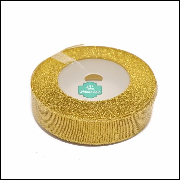 

Pita Glitter Emas 2Cm Kain Gold Ribbon Per 1 Meter