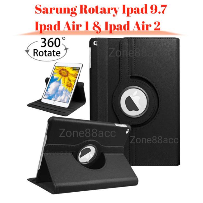 Sarung Rotary Ipad 9.7 Air 1 2 Air1 Air2 Leather Case Flip Cover Buku Book Folio Cover Casing Flipcover smartcase