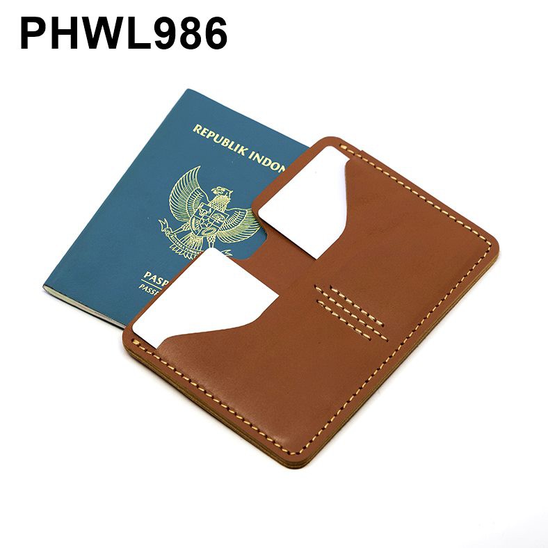 dompet passport simpel kulit sapi asli passport cover tan - PHWL986