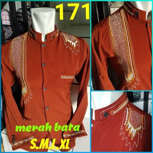 Sorban jasko merah bata motif sorban komputer no 171 - Orange, S(F3R3) Sorban Kashmiri Sulam Origina