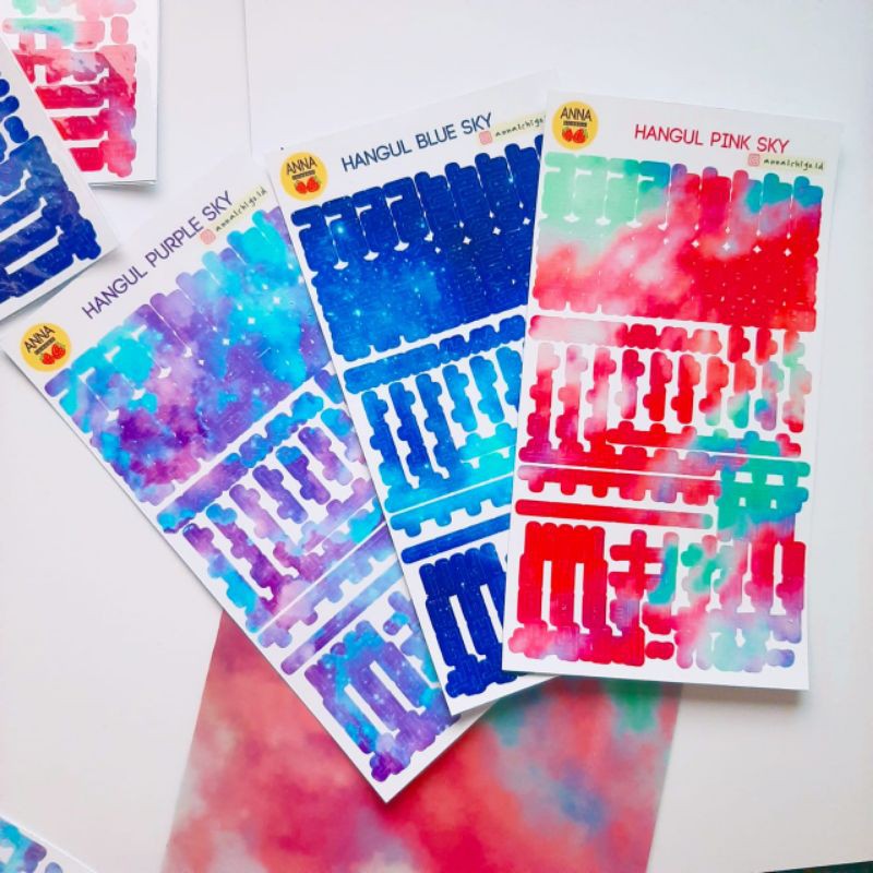 

HANGUL SKY / KOREAN ALPHABET STICKER / STIKER JURNAL / STICKER PLANNER [ ANNAICHIGO.ID]