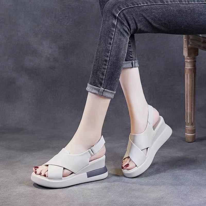 SN060 - Sandal Wedges Perekat Fashion Wanita Import