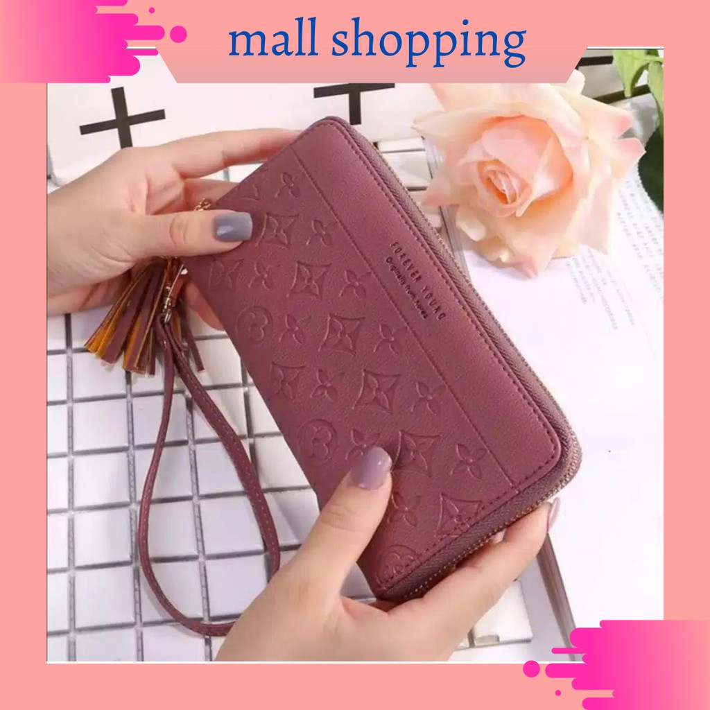 (COD) Dompet Wanita Dompet Kulit Panjang Import Dompet Cantik MALLSHOPPING