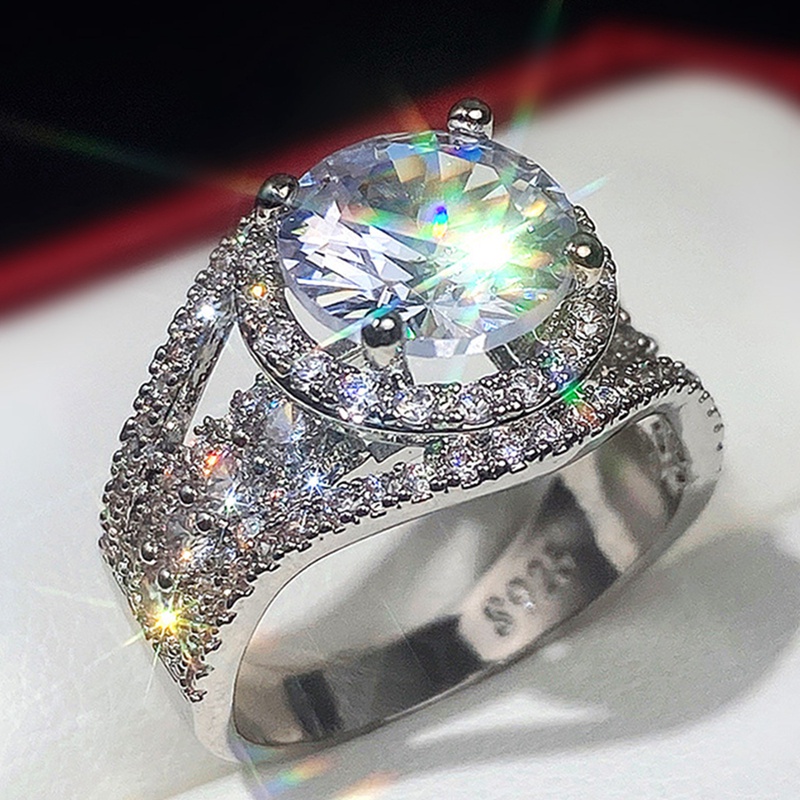 Fancyqube Cincin Cubic Zirconia Gaya Modern Untuk Wanita