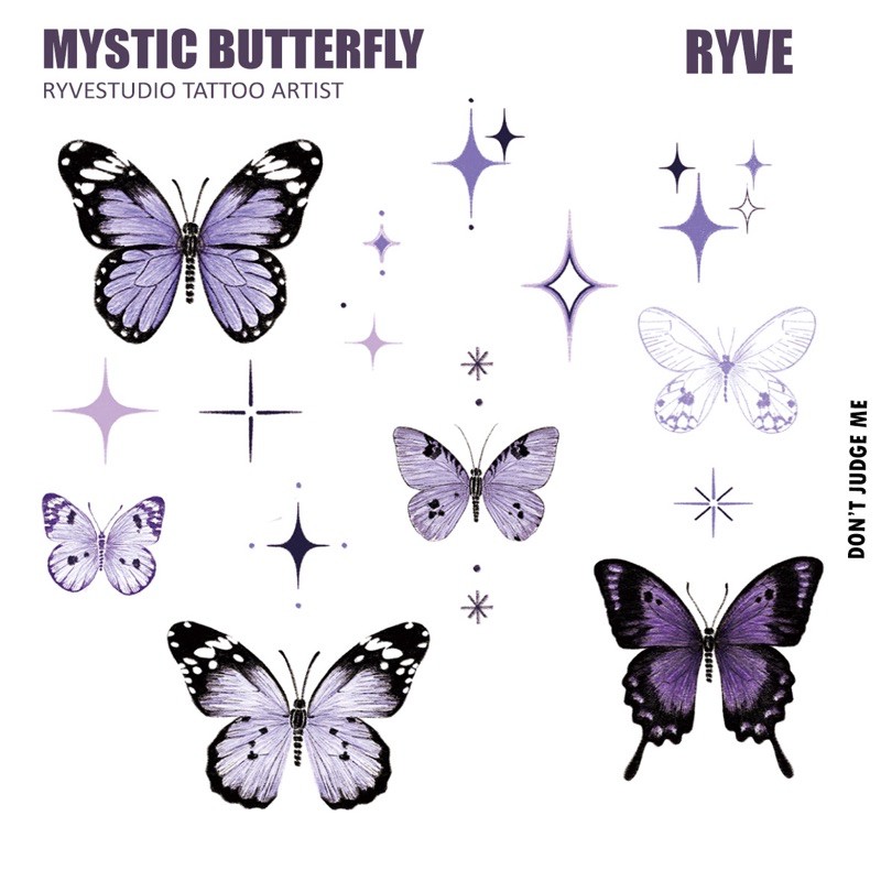 RYVE STUDIO TEMPORARY TATTOO / TATO TEMPORER / TATO STIKER ANAK MYSTIC BUTTERFLY