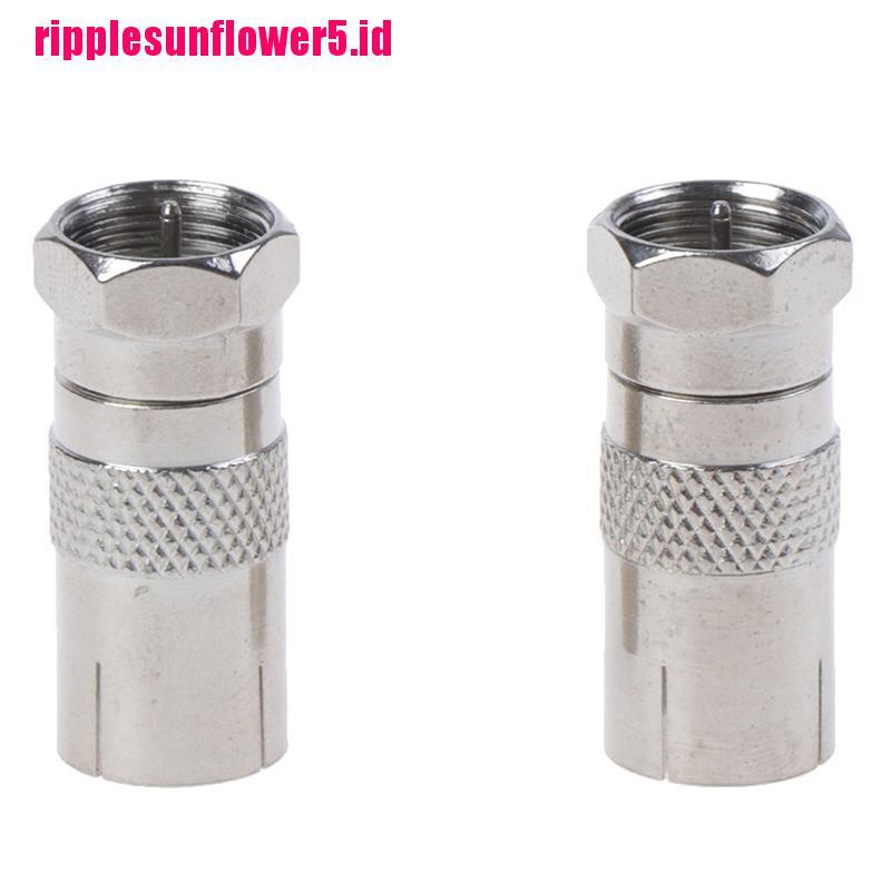 2pcs Adapter Konektor Socket Tipe F Male Ke RF Coax TV Aerial Female