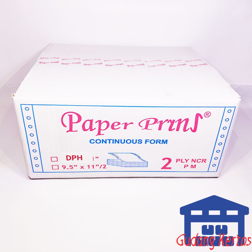 

CONTINUOUS FORM 91/2 /2 X 11/2 2PLY PAPERPRYNS (BAGI 4 WARTEL)