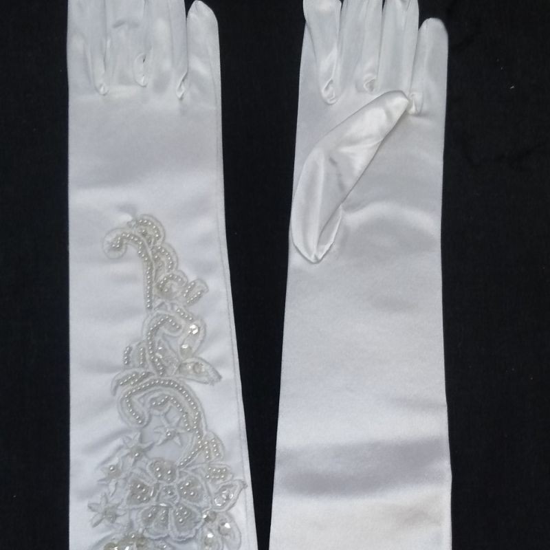 Sarung Tangan  Pengantin Payet Panjang- Gloves Wedding