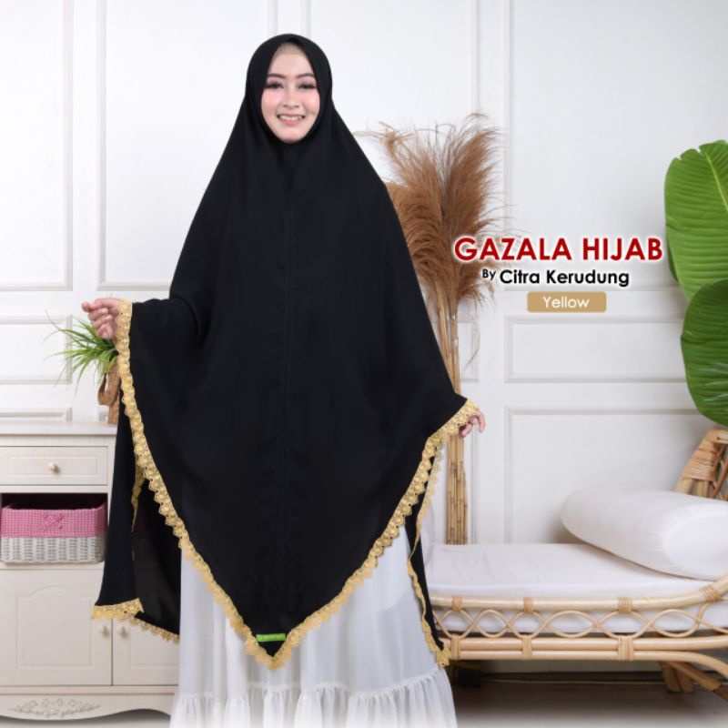 TERPOPULER Khimar Syari JUMBO Model V Shape Pinguin Lancip Bahan JETBLACK Hitam Pekat Halus Lembut